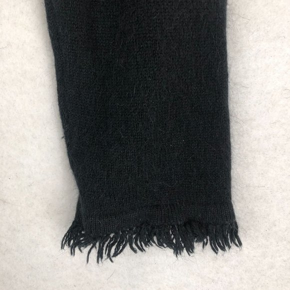 E by ECI Women's Size Small Black Silk Angora Blend Long Sleeve Frayed Jacket - Picture 3 of 10